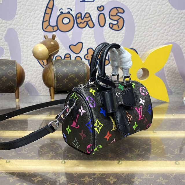 Louis vuitton original monogram canvas nano speedy M13406 black