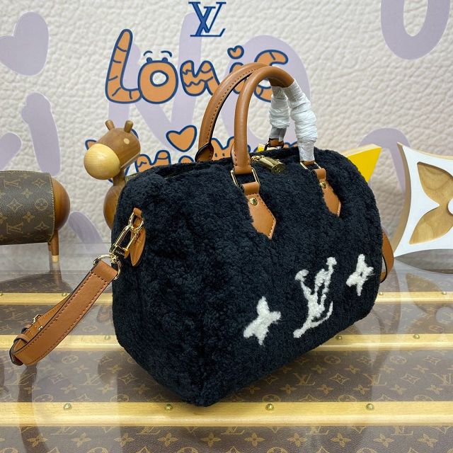 Louis vuitton original shearling speedy 25 M11797 black