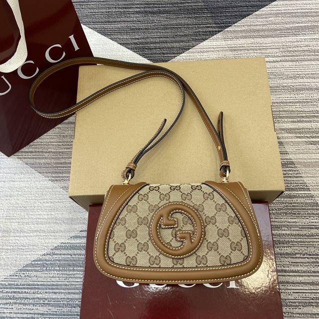 GG original canvas blondie small shoulder bag 815700 brown