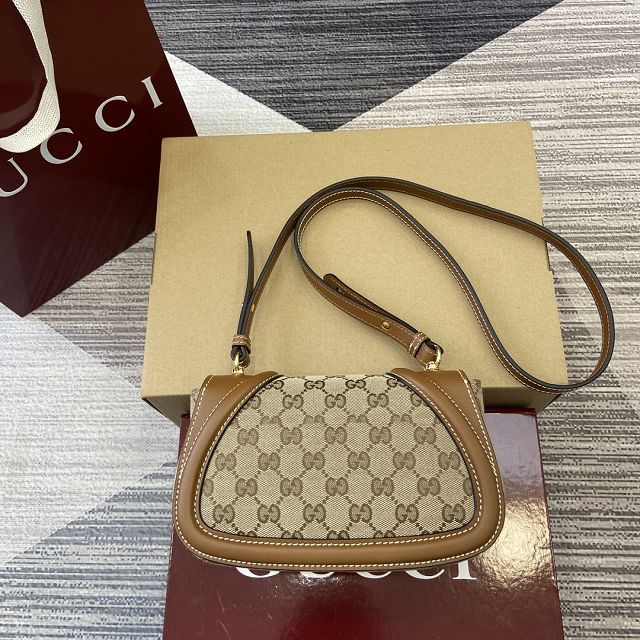 GG original canvas blondie small shoulder bag 815700 brown