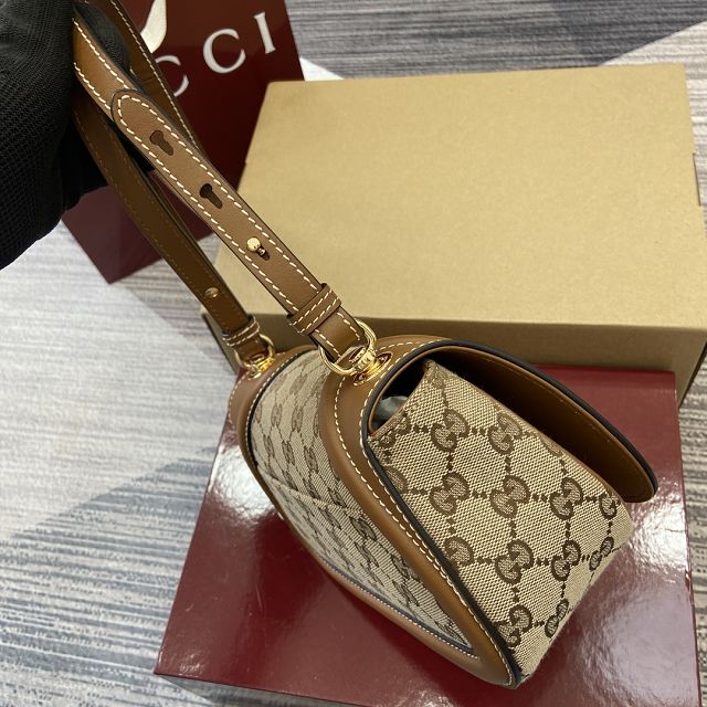 GG original canvas blondie small shoulder bag 815700 brown