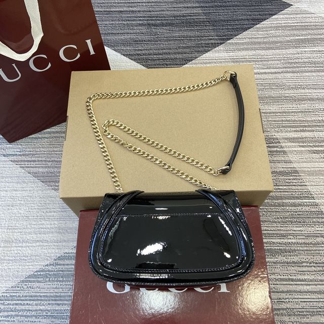 GG original patent calfskin blondie small shoulder bag 815711 black