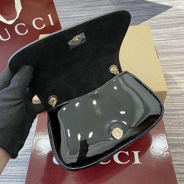 GG original patent calfskin blondie small shoulder bag 815711 black