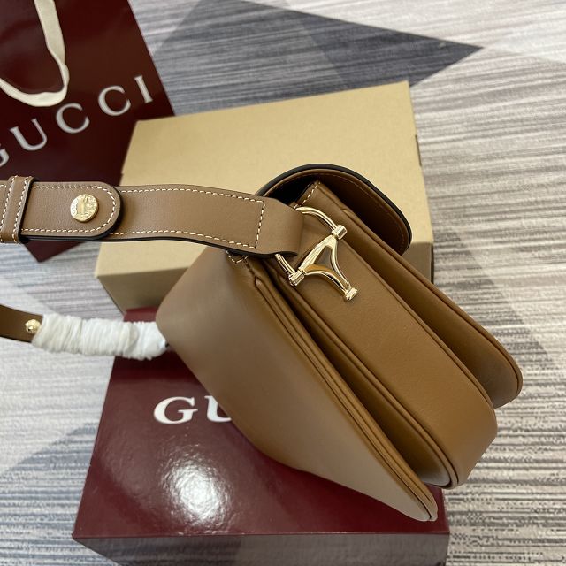 GG original calfskin 1955 horsebit shoulder bag 815178 brown