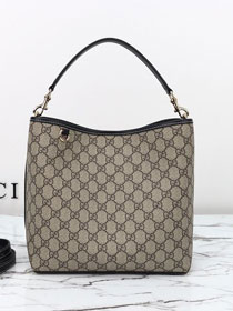GG original canvas emblem medium bucket bag 815103 black