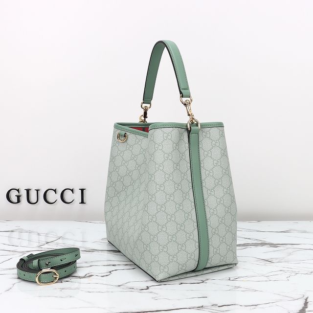 GG original canvas emblem medium bucket bag 815103 green