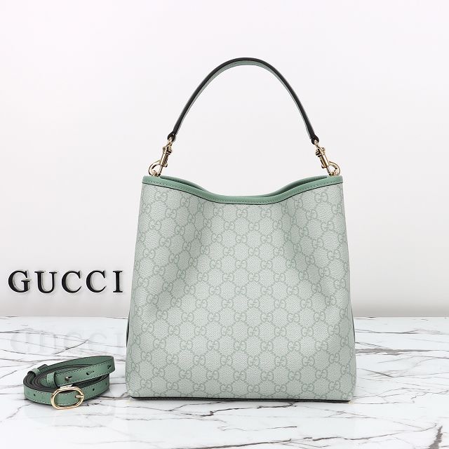GG original canvas emblem medium bucket bag 815103 green