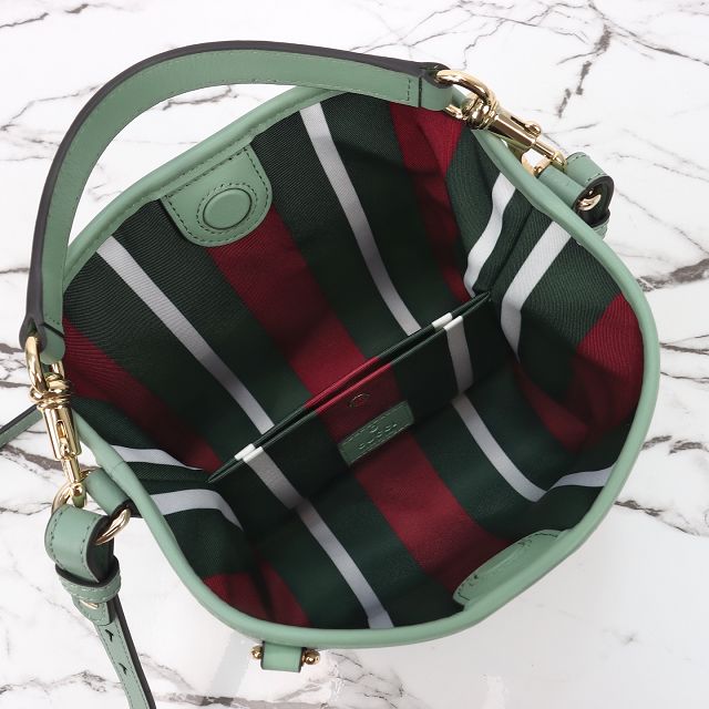 GG original canvas emblem mini bucket bag 815118 green