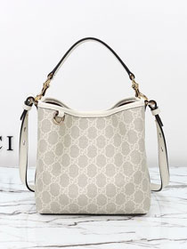 GG original canvas emblem mini bucket bag 815118 white