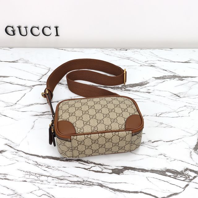 GG original canvas emblem mini crossbody bag 821217 brown