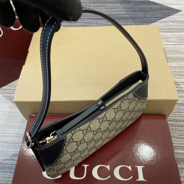 GG original canvas emblem small shoulder bag 820696 black