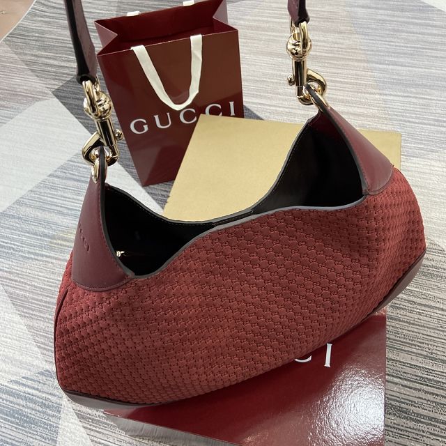 GG original suede B large shoulder bag 815924 bordeaux