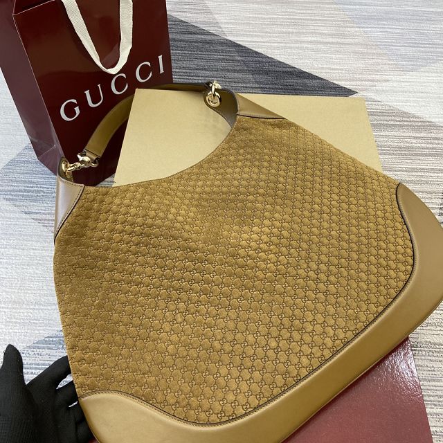 GG original suede B large shoulder bag 815924 brown