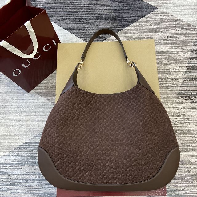 GG original suede B large shoulder bag 815924 dark brown