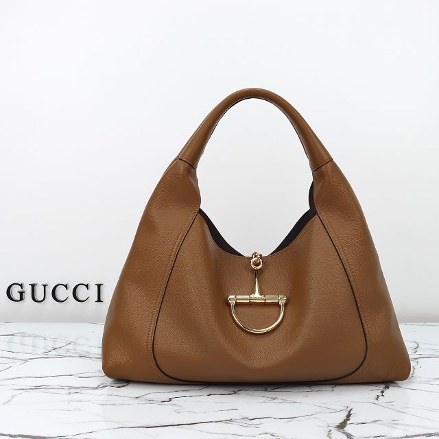GG original calfskin softbit maxi shoulder bag 837466 brown