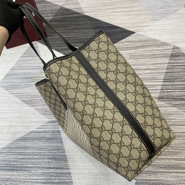 GG original canvas emblem maxi tote bag 815212 black