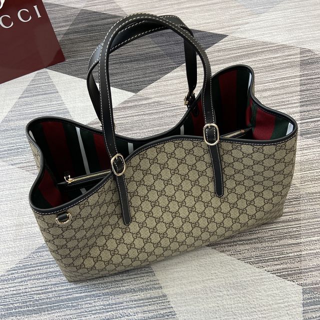 GG original canvas emblem maxi tote bag 815212 black
