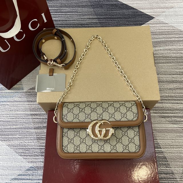 GG original canvas go small shoulder bag 826761 brown