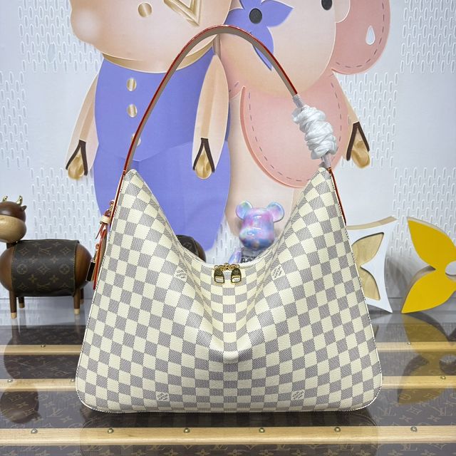 Louis vuitton original damier azur slouchy MM shoulder bag N00126