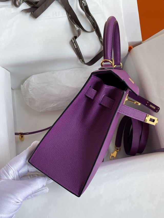 Hermes original epsom leather kelly 28 bag K28-2 anemone