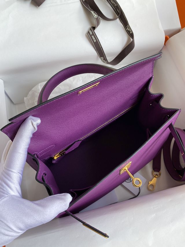 Hermes original epsom leather kelly 28 bag K28-2 anemone