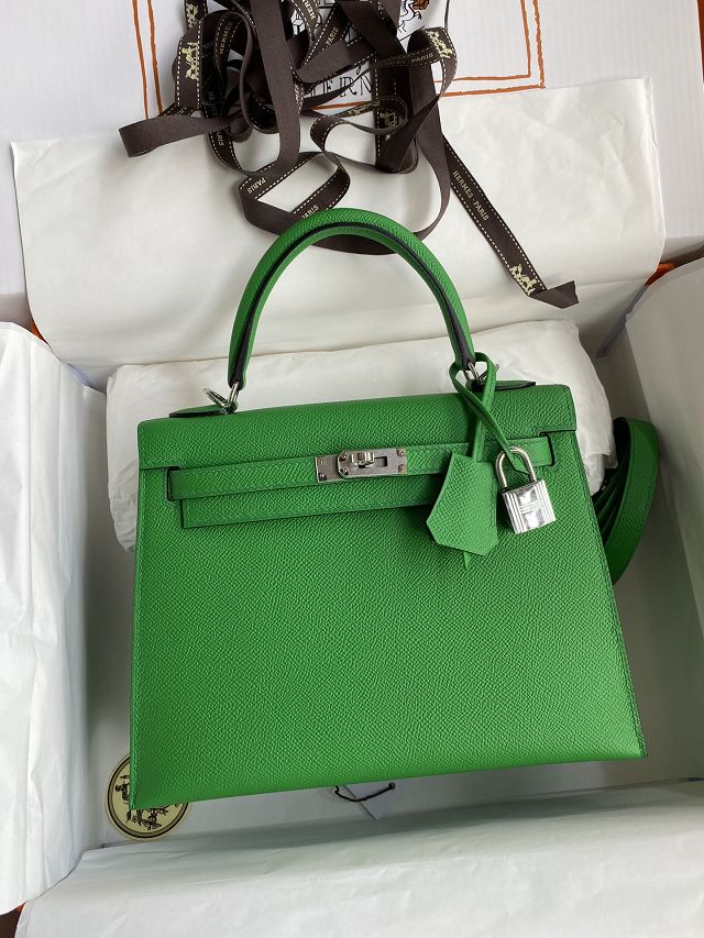 Hermes original epsom leather kelly 28 bag K28-2 bamboo