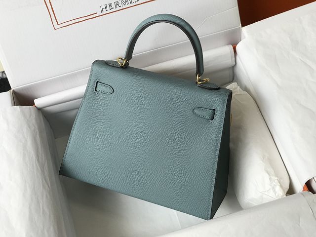 Hermes original epsom leather kelly 28 bag K28-2 ciel