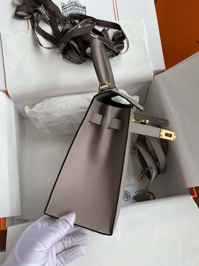 Hermes original epsom leather kelly 28 bag K28-2 grey asphalte