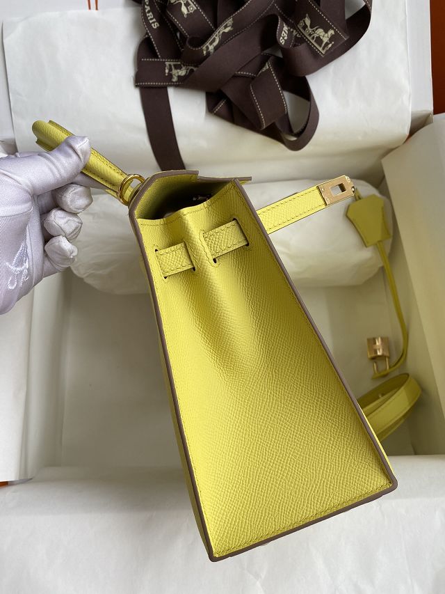 Hermes original epsom leather kelly 28 bag K28-2 lime