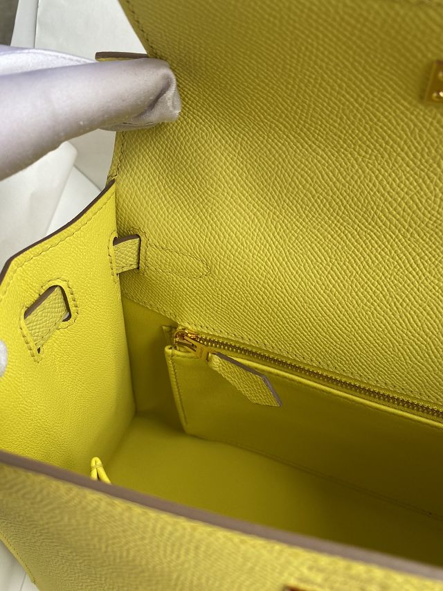 Hermes original epsom leather kelly 28 bag K28-2 lime