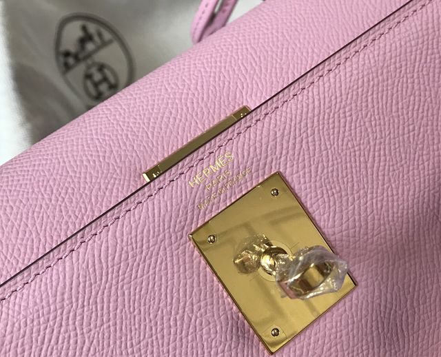 Hermes original epsom leather kelly 28 bag K28-2 mauve sylvestre
