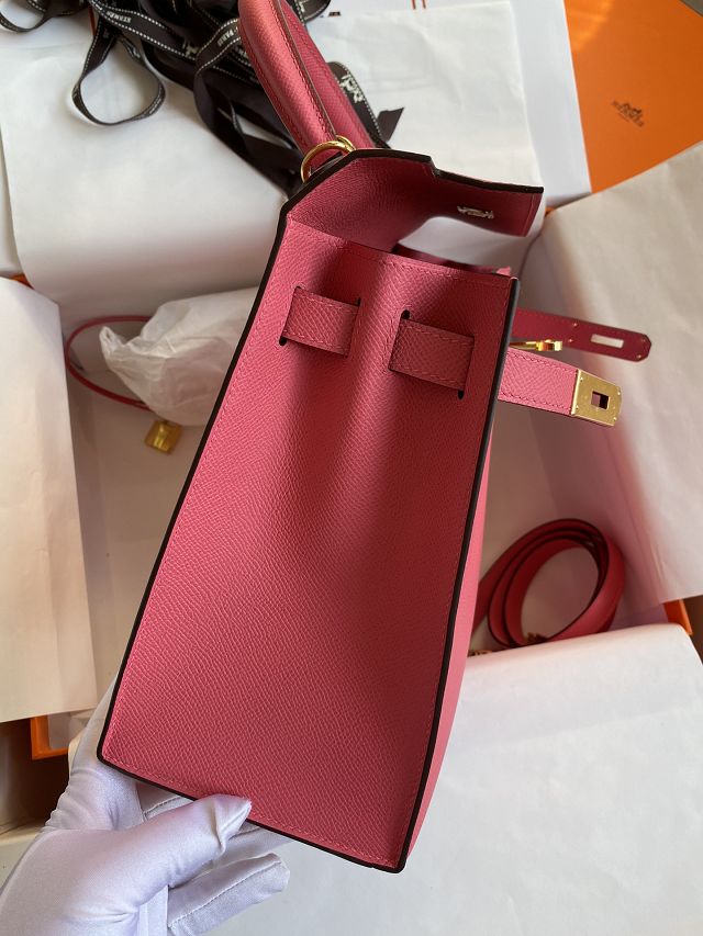 Hermes original epsom leather kelly 25 bag K25-1 rose lipstick