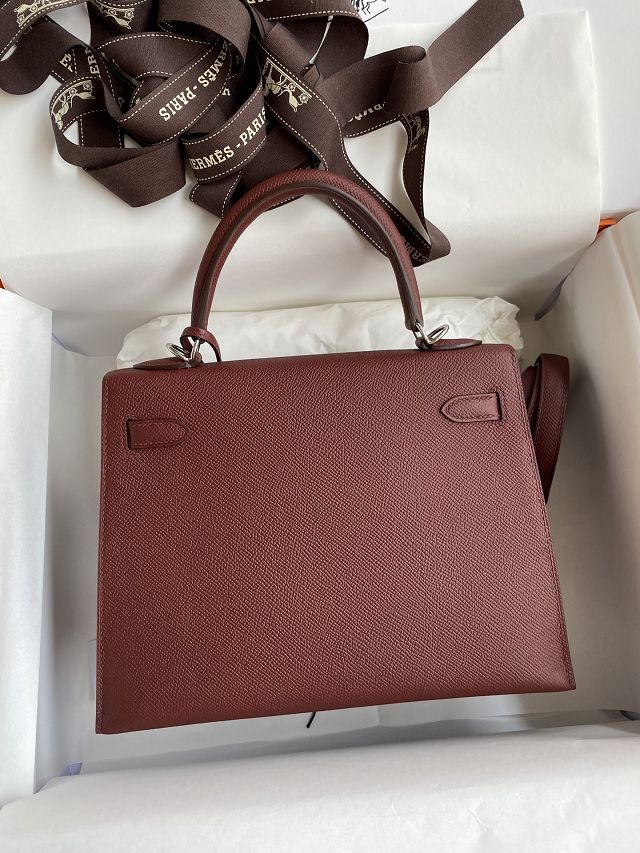 Hermes original epsom leather kelly 28 bag K28-2 rouge H	