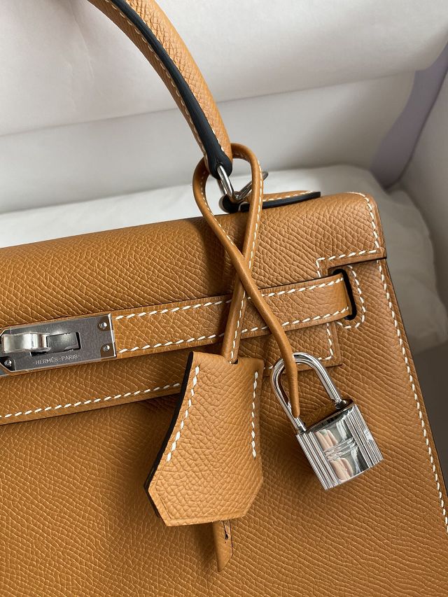Hermes original epsom leather kelly 28 bag K28-2 toffe