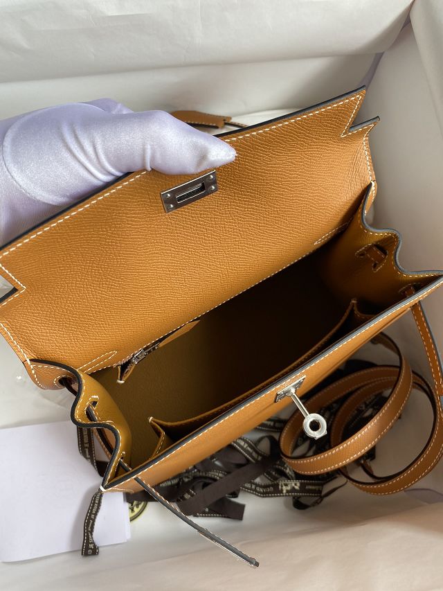 Hermes original epsom leather kelly 28 bag K28-2 toffe