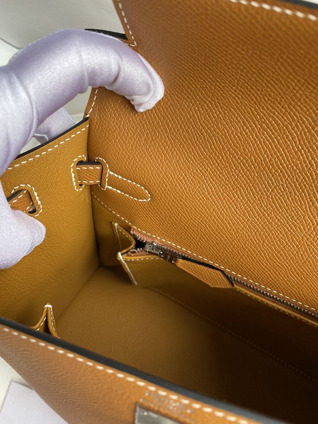 Hermes original epsom leather kelly 28 bag K28-2 toffe