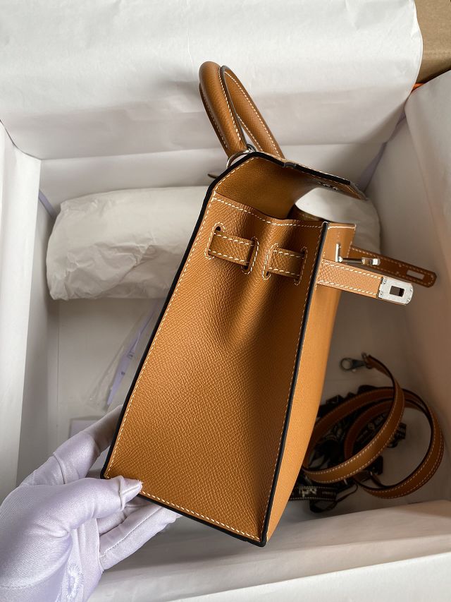 Hermes original epsom leather kelly 28 bag K28-2 toffe