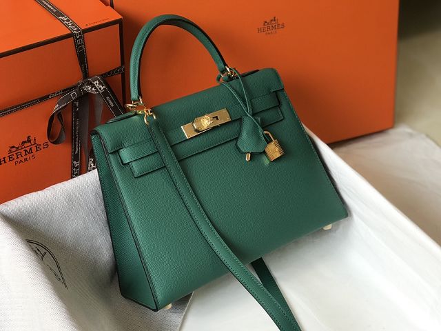 Hermes original epsom leather kelly 25 bag K25-1 vert vertigo