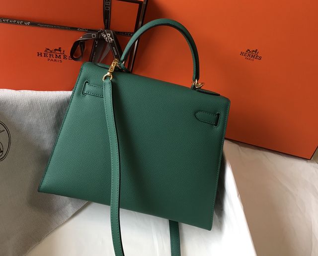 Hermes original epsom leather kelly 25 bag K25-1 vert vertigo