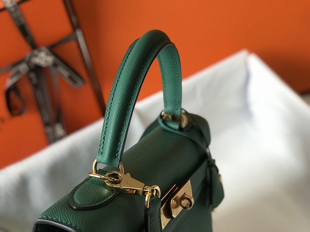 Hermes original epsom leather kelly 25 bag K25-1 vert vertigo