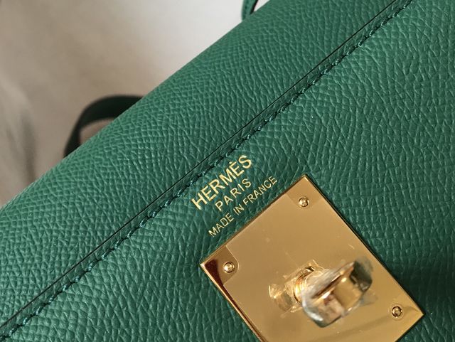 Hermes original epsom leather kelly 25 bag K25-1 vert vertigo