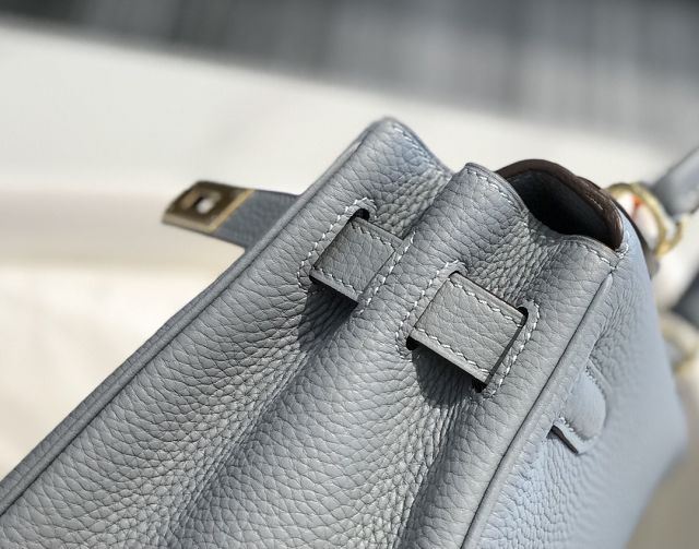 Hermes original togo leather kelly 28 bag K28 blue lin