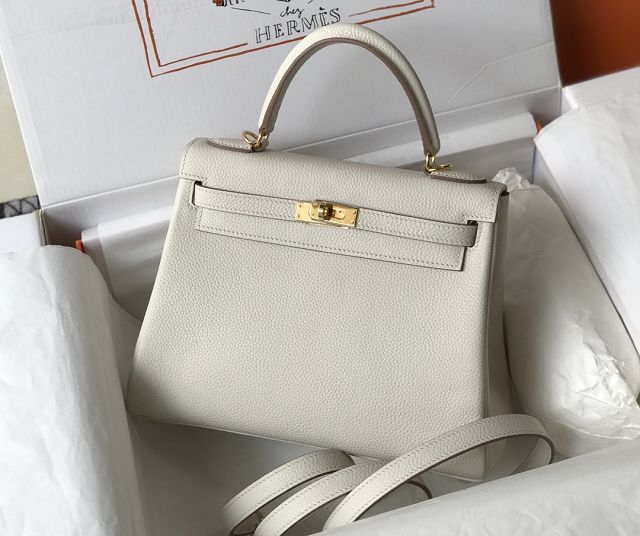 Hermes original togo leather kelly 28 bag K28 craie