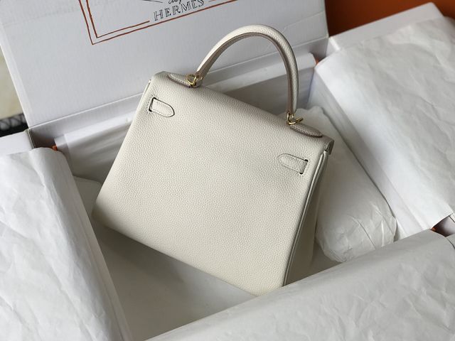 Hermes original togo leather kelly 28 bag K28 craie