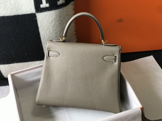 Hermes original togo leather kelly 28 bag K28 grey tourterelle