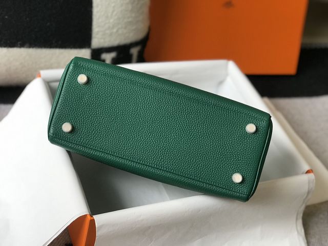 Hermes original togo leather kelly 28 bag K28 vert vertigo