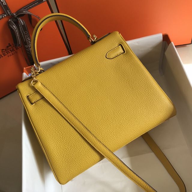Hermes original togo leather kelly 28 bag K28 amber