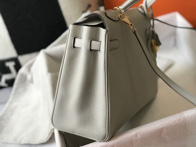 Hermes original togo leather kelly 28 bag K28 grey pearl