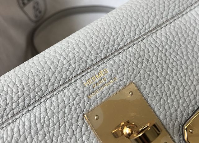 Hermes original togo leather kelly 28 bag K28 grey pearl