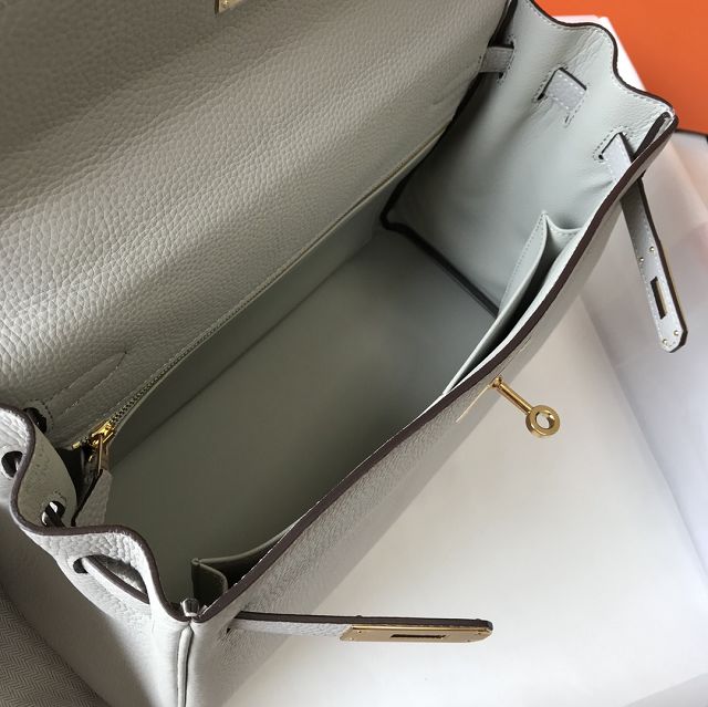 Hermes original togo leather kelly 28 bag K28 grey pearl